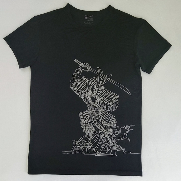 Men’s Silky Stretch Samurai Muscle Tee Athletic Sleep T Shirt Med New Papi Brand - Picture 4 of 8